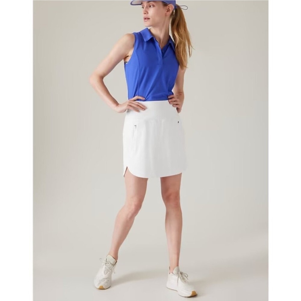 Athleta Fairway High Rise‎ Golf 18” Skort in White Size Large